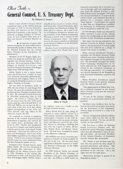 Elbert Tuttle-General Counsel, U. S. Treasury Dept.